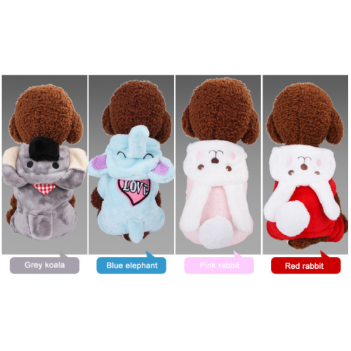 cotton fleece Pet jumpsuit cartoon dog winter coat